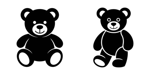 Teddy Bear, Teddy Bear Icon, Teddy Bear silhouette set