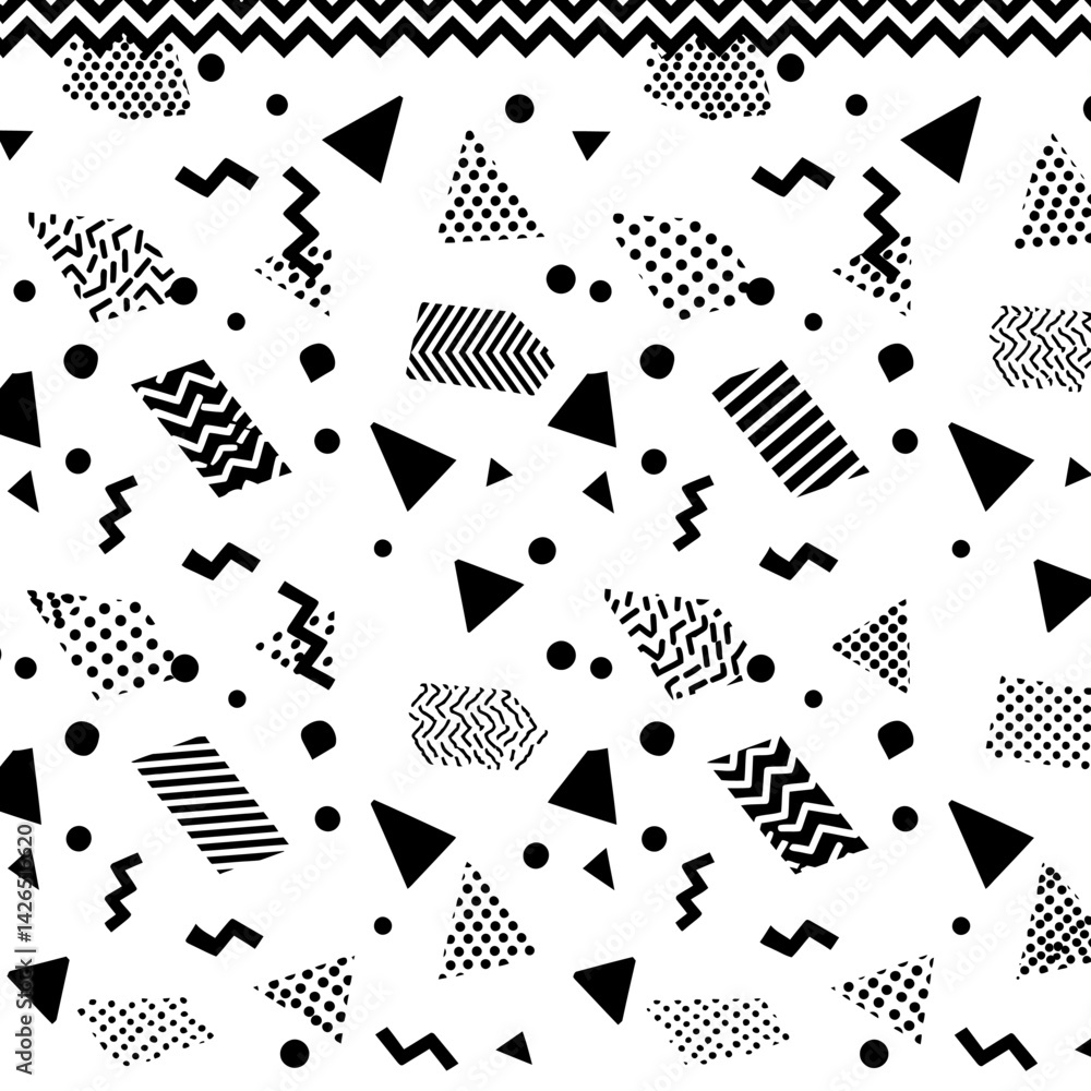 Poster dynamic abstract monochrome pattern on white backdrop