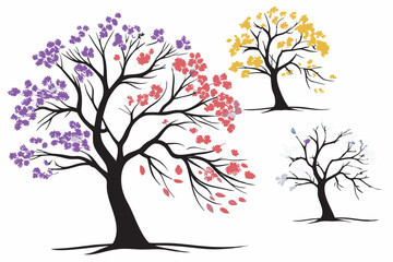 Obraz premium Four Seasons Tree Illustration