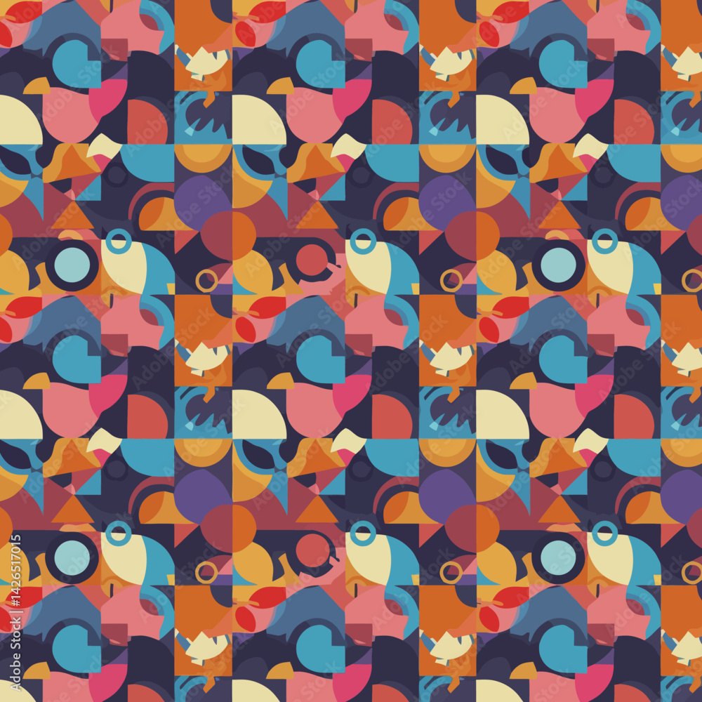 Poster geometric pattern of abstract shapes