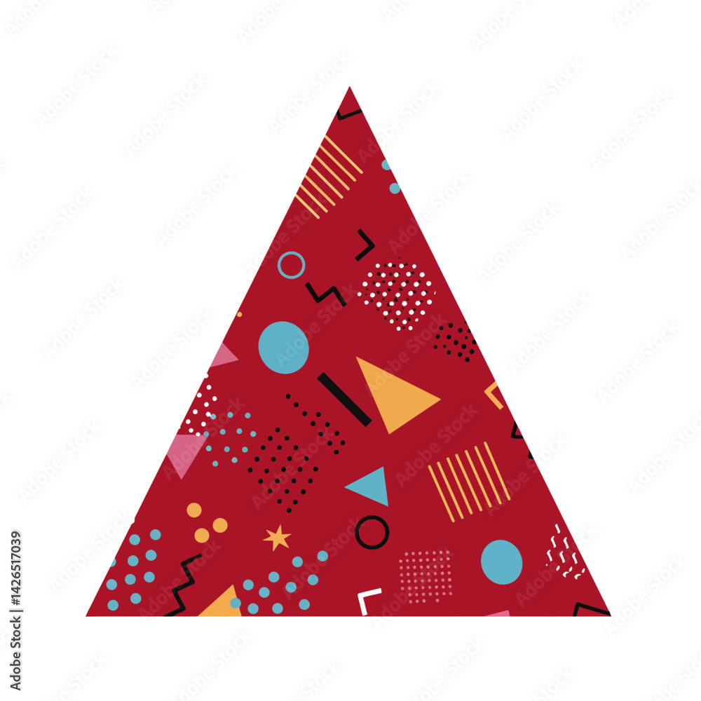 Aufkleber geometric red triangle with abstract design
