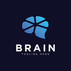 Brain logo designs concept, techno brain logo template