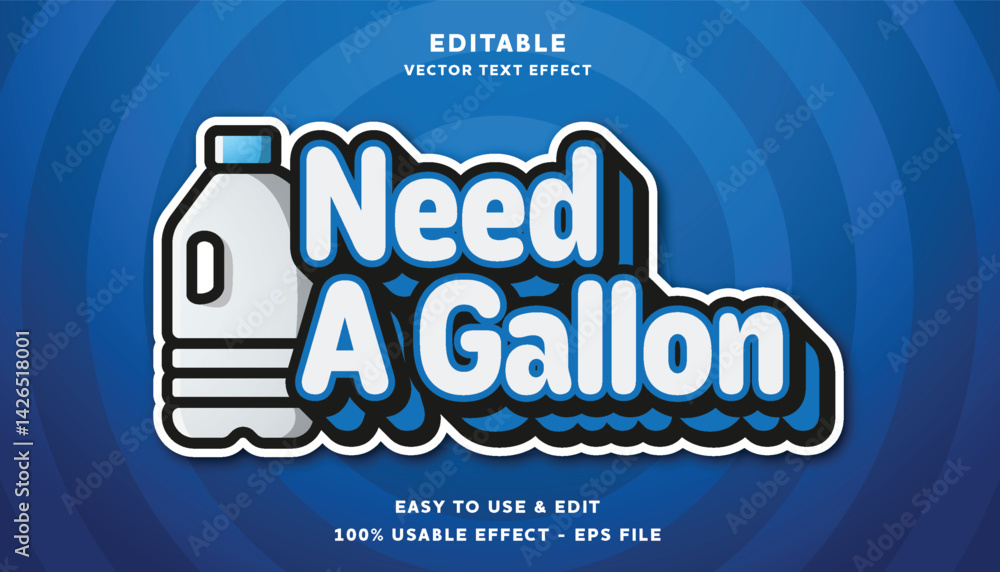 Poster need a gallon editable text effect with modern and simple style