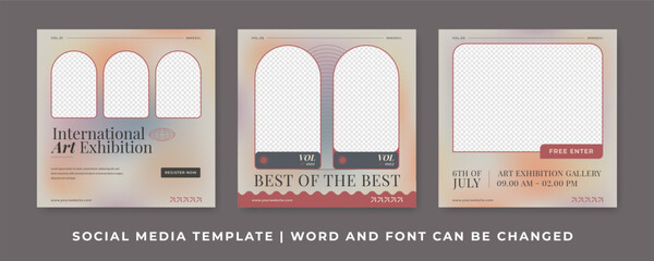 Social media template elegant and vintage layout. Ideal for cultural or gallery promotions.