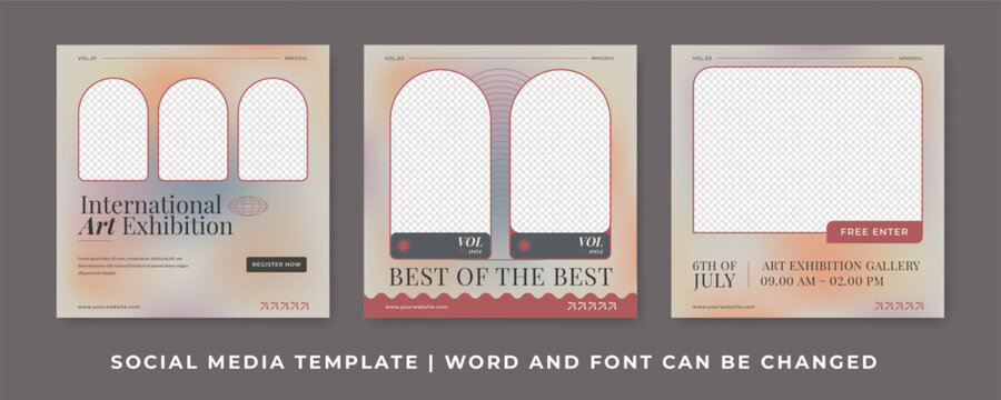 Social media template elegant and vintage layout. Ideal for cultural or gallery promotions.