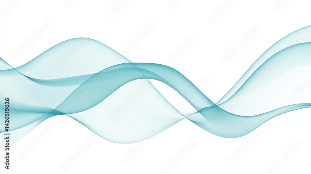 Poster turquoise 3d waves comprise a stunning abstract background, presented as a 3d render with available 