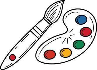 Colorful brush paint palette