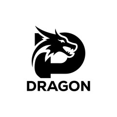 P- for Initial vector logo design template. Modern Phoenix head logo design mixed with letter of P idea.