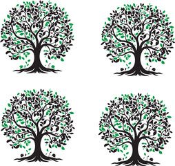 Trees vector set illustration