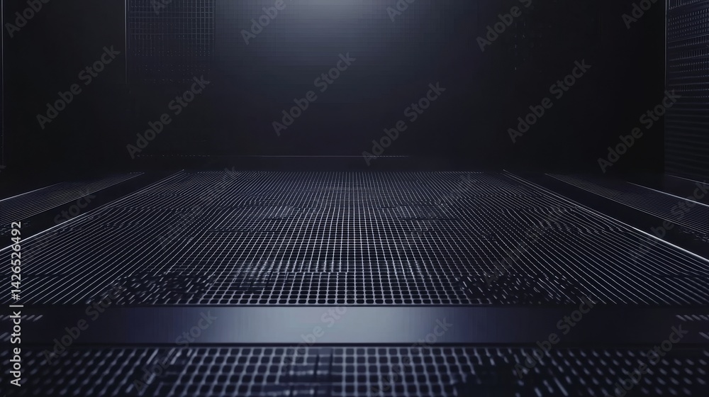 Poster a futuristic wall background featuring arabesque patterns and tiles is displayed, along with a black