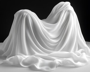 White Fabric Drape Studio Shot