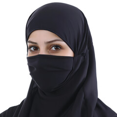 Naklejka premium Cultural expression in urban settings portrait black attire serenity