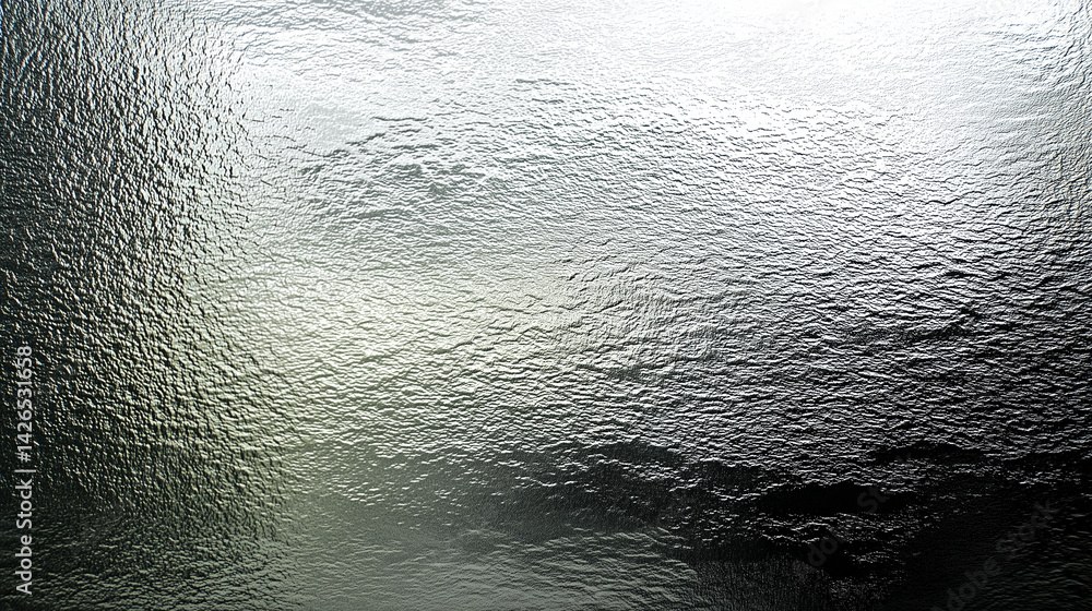Poster a mesmerizing play of light and shadow on a textured metallic surface, shimmering with subtle gradat