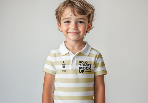Kids Polo Shirt Mockup for Fashion Brand and Apparel Design