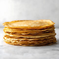 Stacked Crepes on Marble