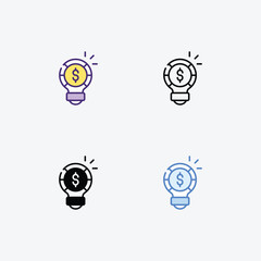 Idea  icons set in different style vector stock illustration