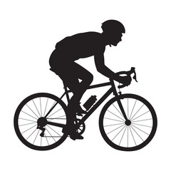 Cyclist Riding Bike - Active Sport and Fitness Illustration
