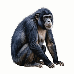 Gentle wild bonobo isolated watercolor vector illustration svg 
