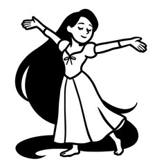 Princess with long hair