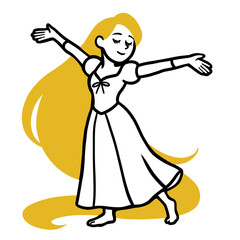 Princess with long hair