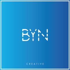 BYN Creative Minimal monogram and logo. Elegant leaves. Modern design. Premium Vector latter logo design. Creative Logo. Vector Illustration logo. letters Logo. Brand Identity  Logo.  Company Logo.