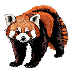 Obraz premium Little panda, animal, vector, transparent background, red panda, ailurus fulgens, ailurus