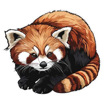 Little panda, animal, vector, transparent background, red panda, ailurus fulgens, ailurus