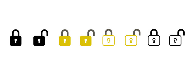 padlock symbol icon or open padlock in vector