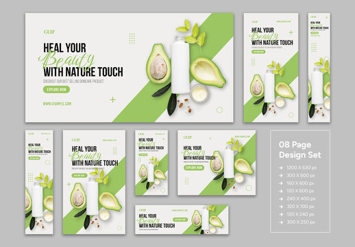 Beauty Care Product Web Ad Banner Set
