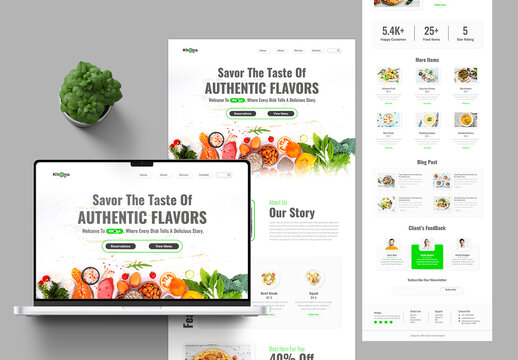 Food Landing Page UI Design For Restaurant
