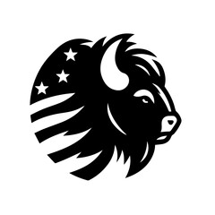 Fototapeta premium American Bison Head Logo Symbol Icon 