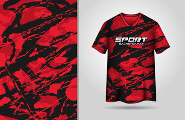 Abstract grunge black and red background for sports jersey design