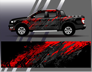 Car wrap design vector. Graphic abstract stripe racing background designs for vehicle, rally, race, adventure and car racing livery