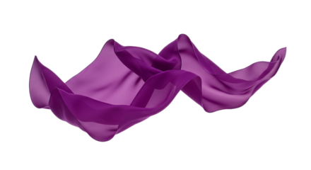 A flowing purple sheer fabric against a black backdrop creating a sense of movement and lightness