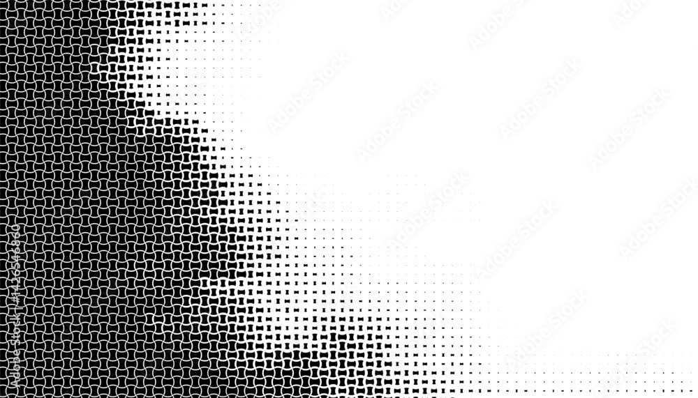 Poster black and white halftone pattern with transition effect for disappear transform. easily resized and 