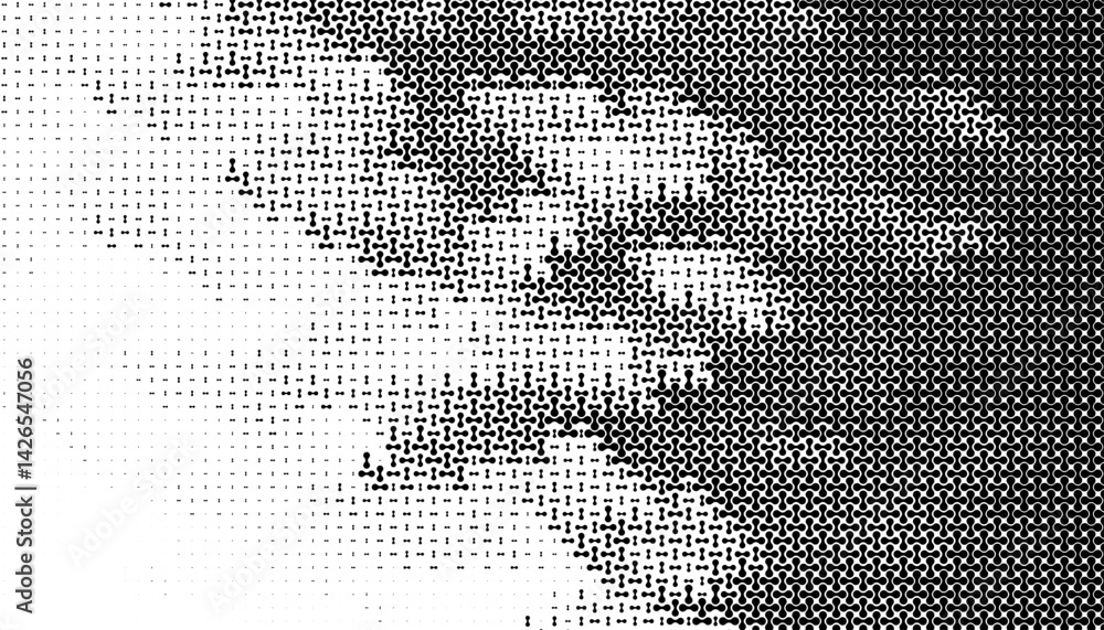 Leinwandbilder black and white abstract geometric pattern with smooth transition effect of halftone pattern. dynami