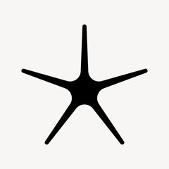 Minimalist black starfish silhouette vector