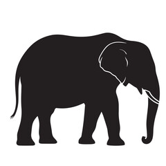Fototapeta premium silhouette of an elephant, perfect for wildlife, safari, and animal-themed designs.