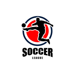 vector football soccer league player logo premium 