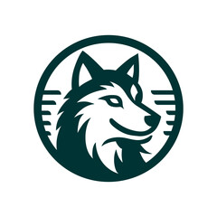 
wolf head logo pure white background