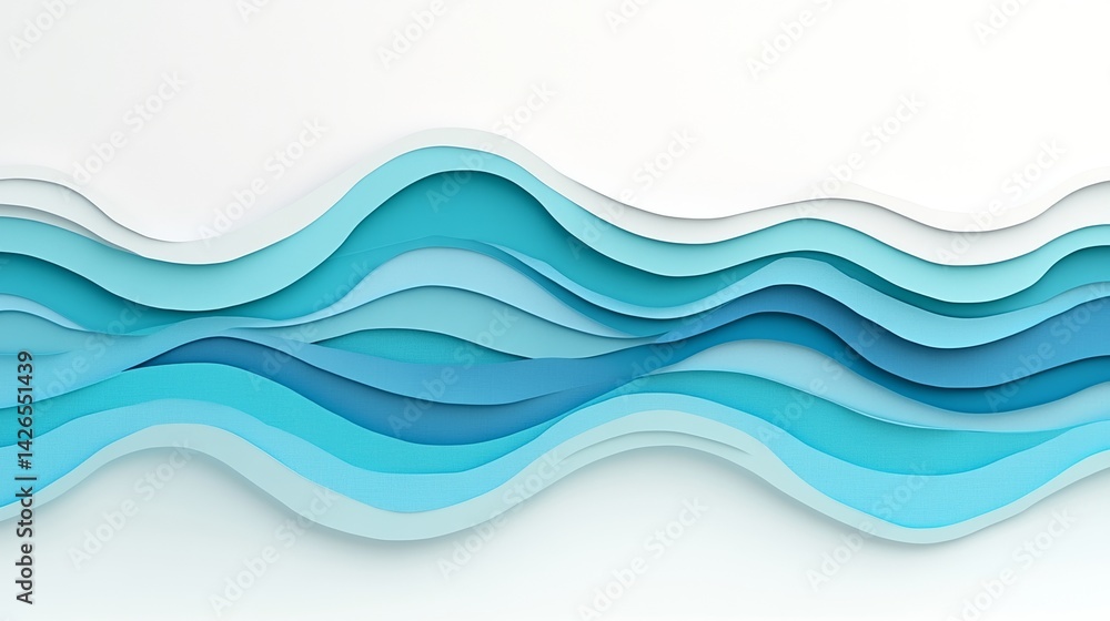 Poster a multicolored abstract background is formed by blue white and orange 3d undulating lines that rippl