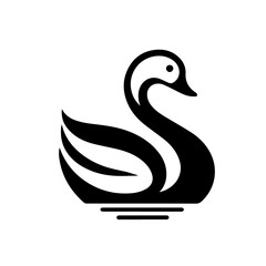 The beautiful Swan Shape Logo Symbol Icon 