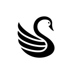 The beautiful Swan Shape Logo Symbol Icon 