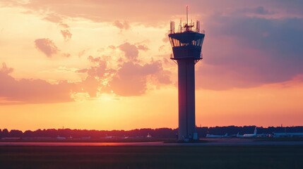 Isolated radar tower in open landscape used for regional air traffic management