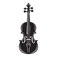 Fototapeta premium Concert Violin silhouette, centerpiece of every sonata – Violin illustration – Minimalist Violin vector – Musical instrument silhouette