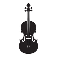 Fototapeta premium Handcrafted Violin silhouette, beauty in every detail – Violin illustration – Minimalist Violin vector – Musical instrument silhouette