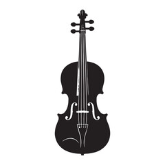 Fototapeta premium Professional Violin silhouette, masterful hands bring it alive – Violin illustration – Minimalist Violin vector – Musical instrument silhouette