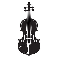 Fototapeta premium Orchestral Violin silhouette, the lead of symphonic strings – Violin illustration – Minimalist Violin vector – Musical instrument silhouette
