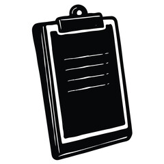 isolated Black vector clipboard WIith White Background