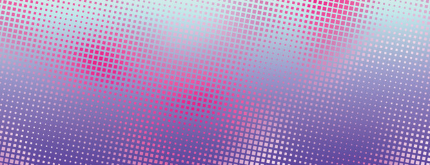 Gradient halftone background with purple and pink hues, featuring a dotted texture. The background blends purple and pink in a modern style. Minimal halftone vector gradient background